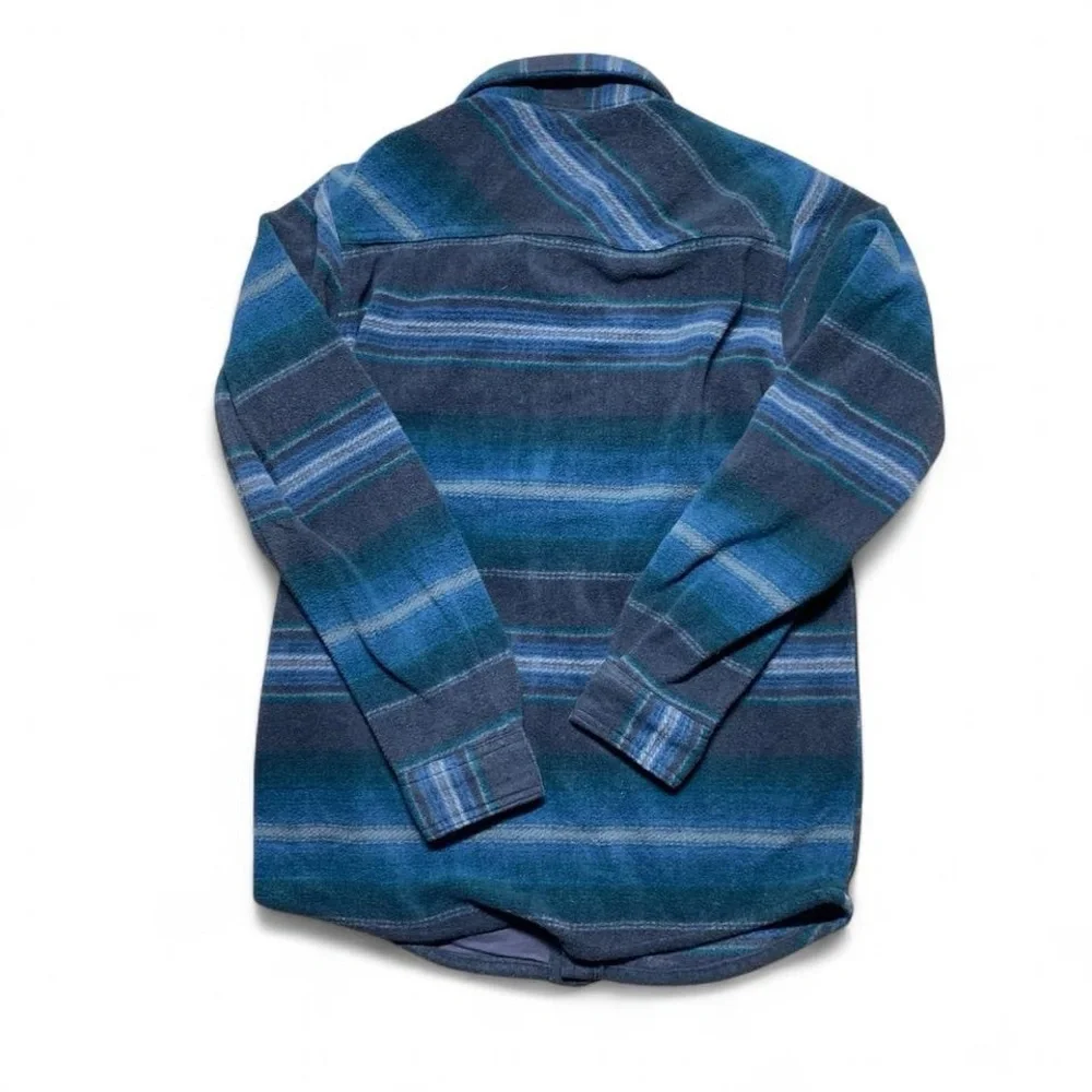 Gibson‎ Trading Company Fleece Flannel Blue And Striped Size Small - Picture 8 of 8